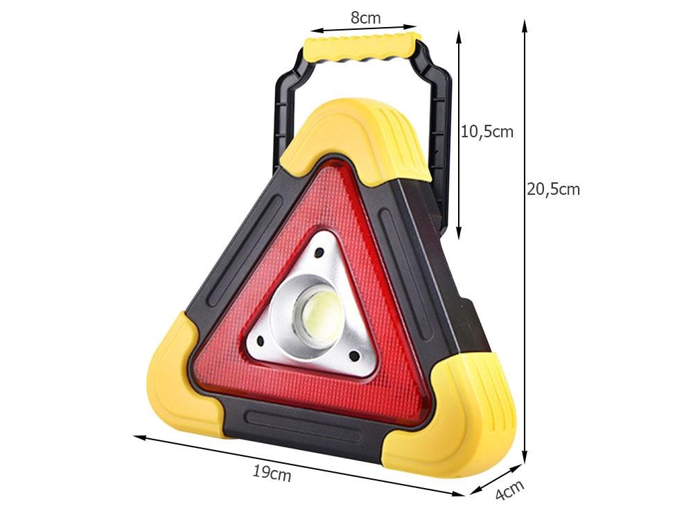 3-i-1 Varningstriangel-Kraftfull Ficklampa Och Powerbank