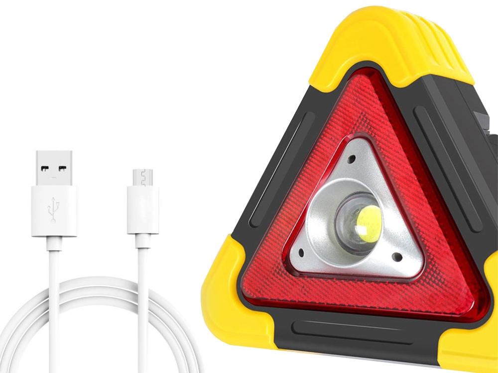 3-i-1 Varningstriangel-Kraftfull Ficklampa Och Powerbank