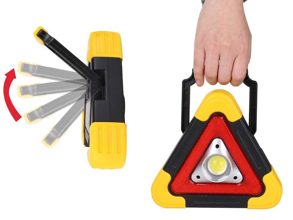 3-i-1 Varningstriangel-Kraftfull Ficklampa Och Powerbank