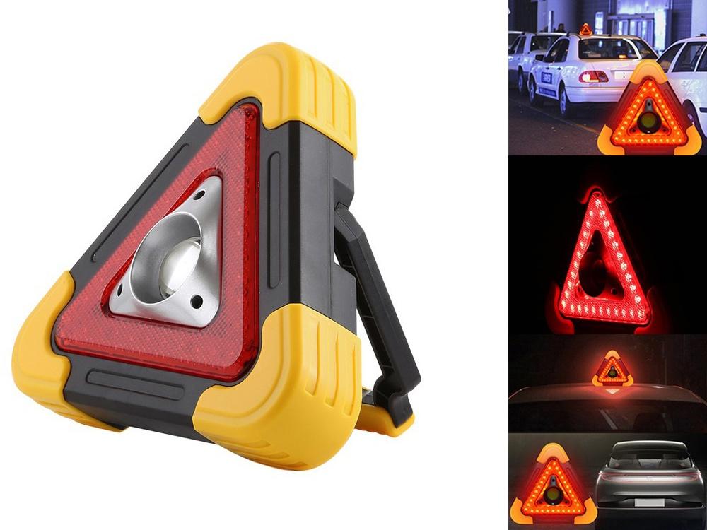 3-i-1 Varningstriangel-Kraftfull Ficklampa Och Powerbank