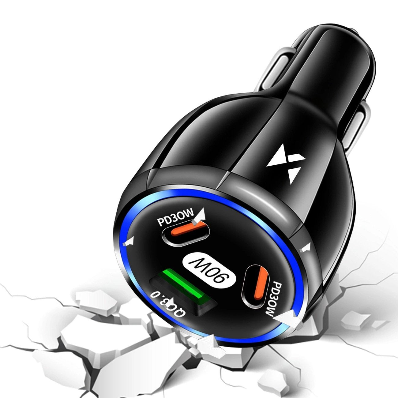 Billaddare 2x USB-C 1x USB-A 90W PD