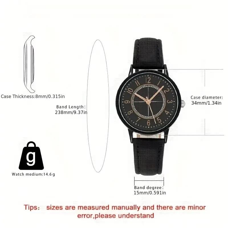Damklocka / Armbandsur med Läderarmband