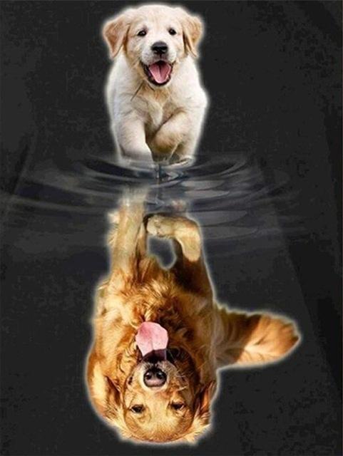 Diamond Painting / Diamantmålning - 30x40cm - Hund