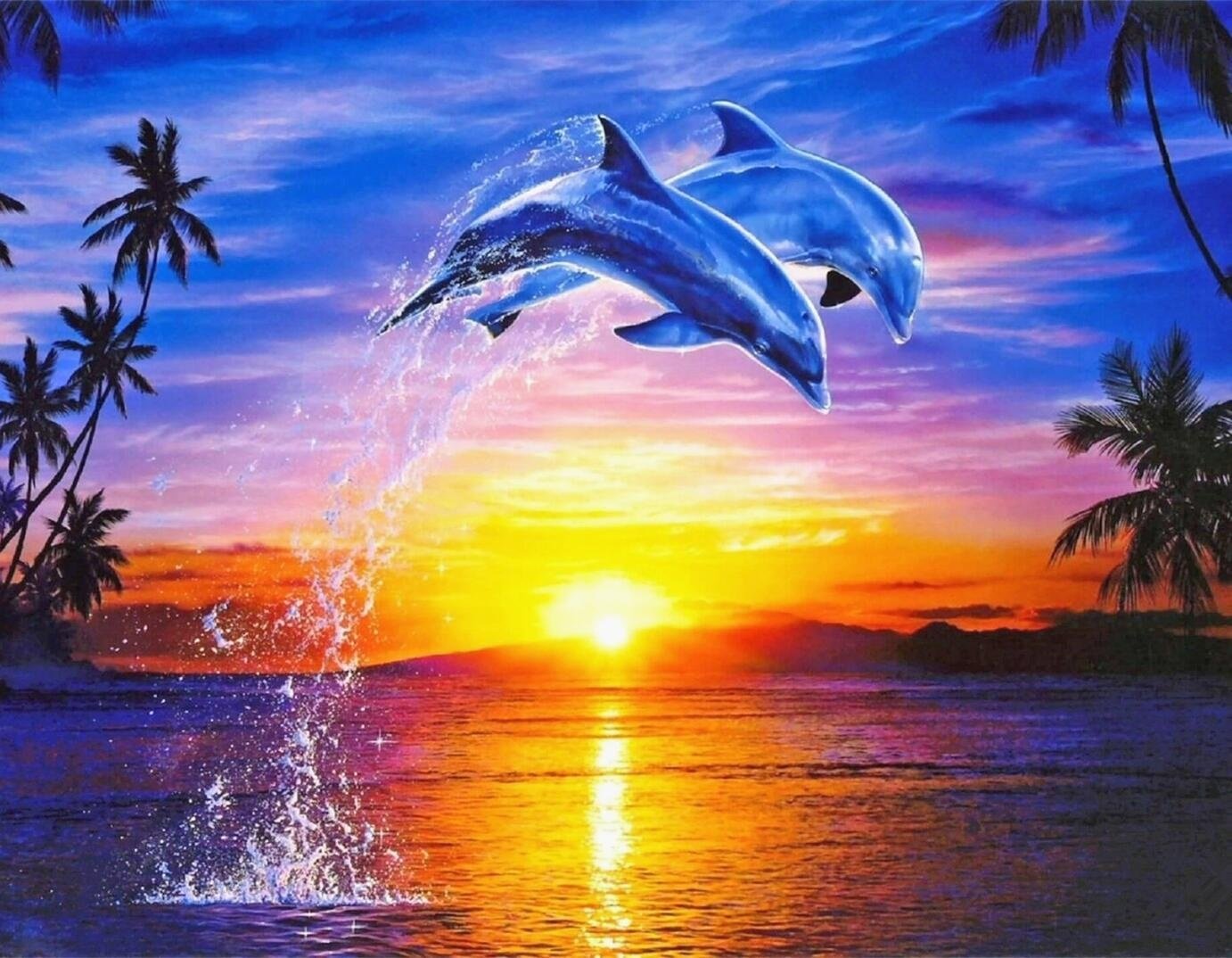 Diamond Painting / Diamantmålning - 30x40cm - Solnedgång