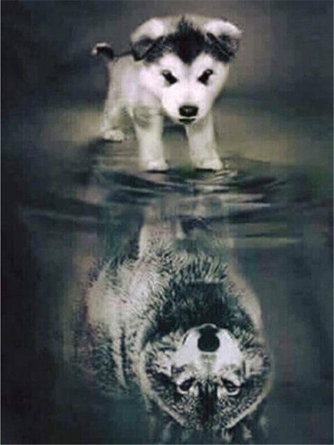 Diamantmaleri - 30x40cm - Wolf
