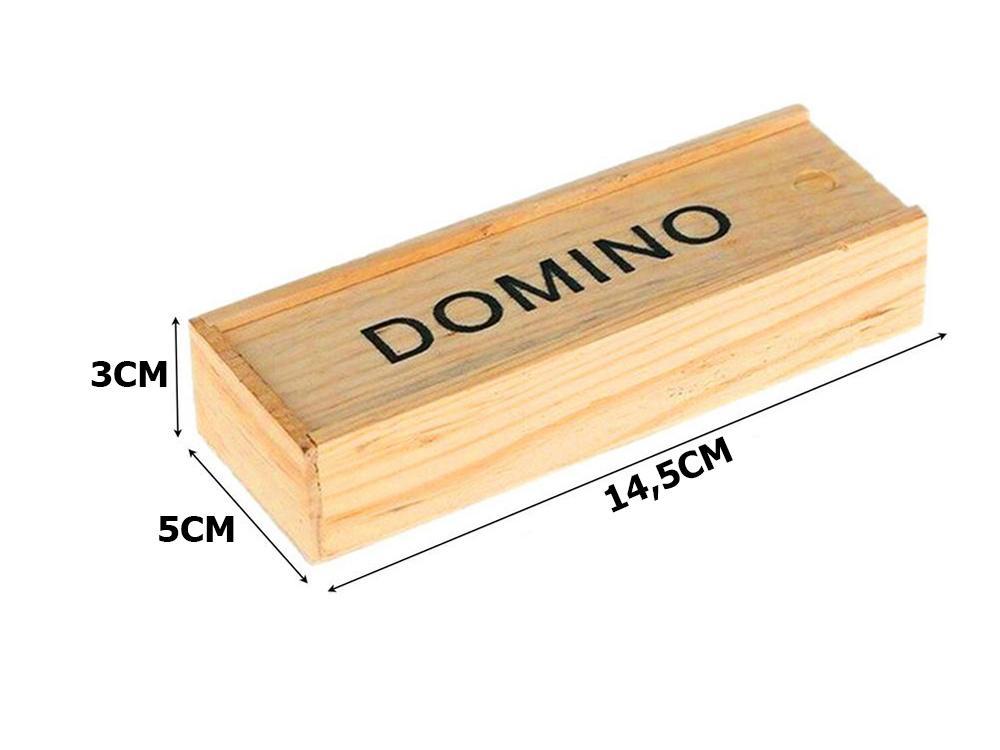 Trä dominospel i en låda 28 bitar