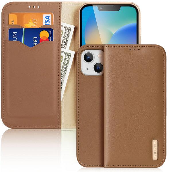 Dux Ducis iPhone 14 Plus Plånboksfodral i äkta läder med RFID skydd
