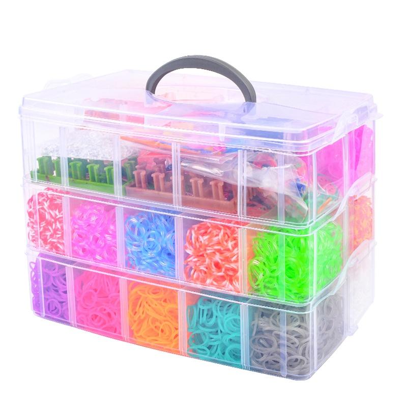 Kæmpe Loom Bands Kit - 15.000 stk og masser af tilbehør.