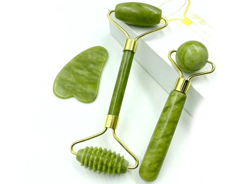 Komplett Jade roller set / Ansiktsmassage / Jaderollerset