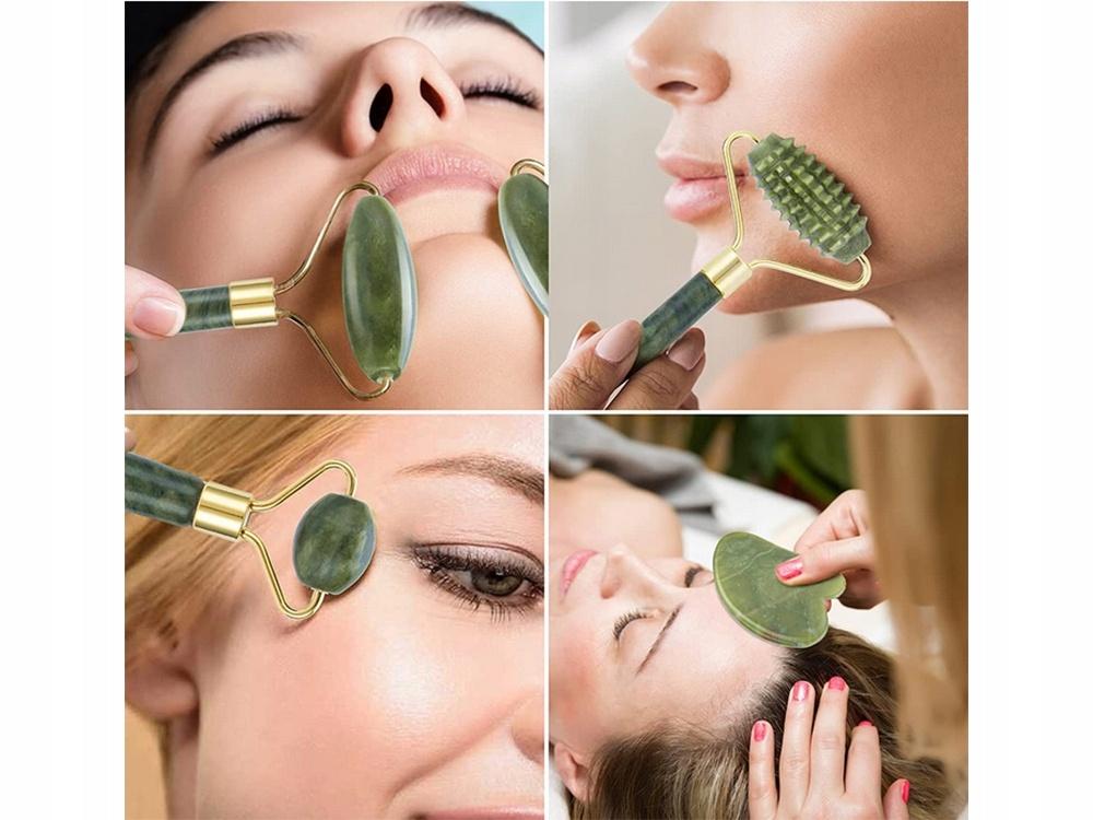 Komplett Jade roller set / Ansiktsmassage / Jaderollerset