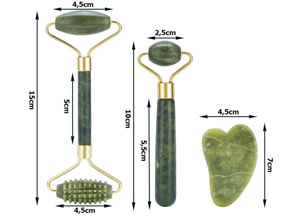 Komplett Jade roller set / Ansiktsmassage / Jaderollerset