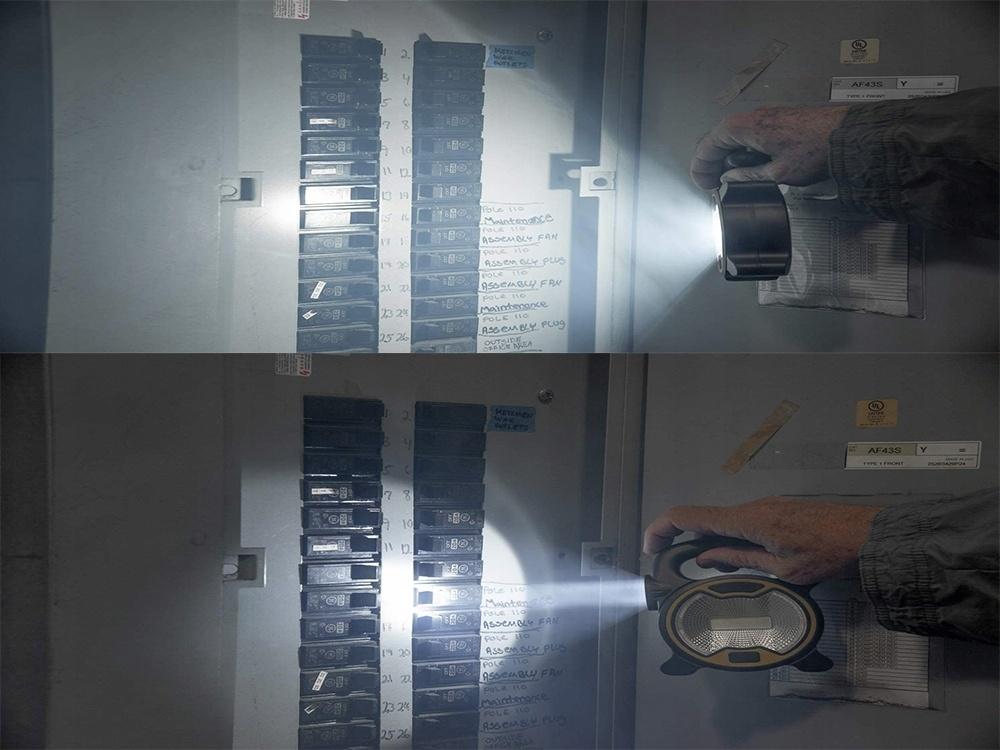 Kraftfull Led/Halogen inspektionslampa Batteridriven