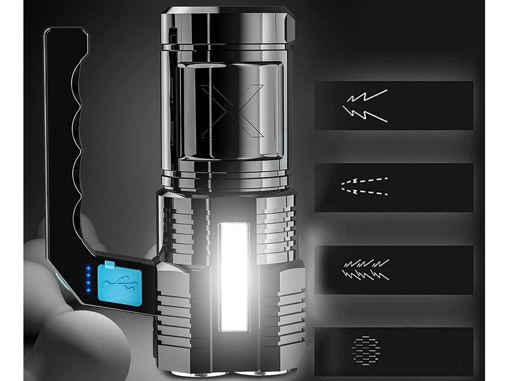 Kraftfull Uppladdningsbar LED-ficklampa