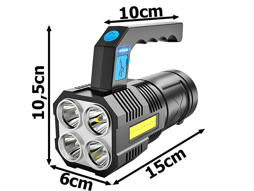 Kraftfull Uppladdningsbar LED-ficklampa