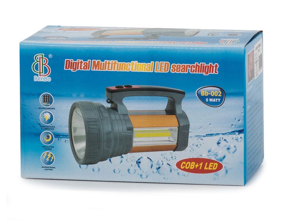 Genopladelig lommelygte - Søgelygte - CREE XM-L L2 LED - Solceller