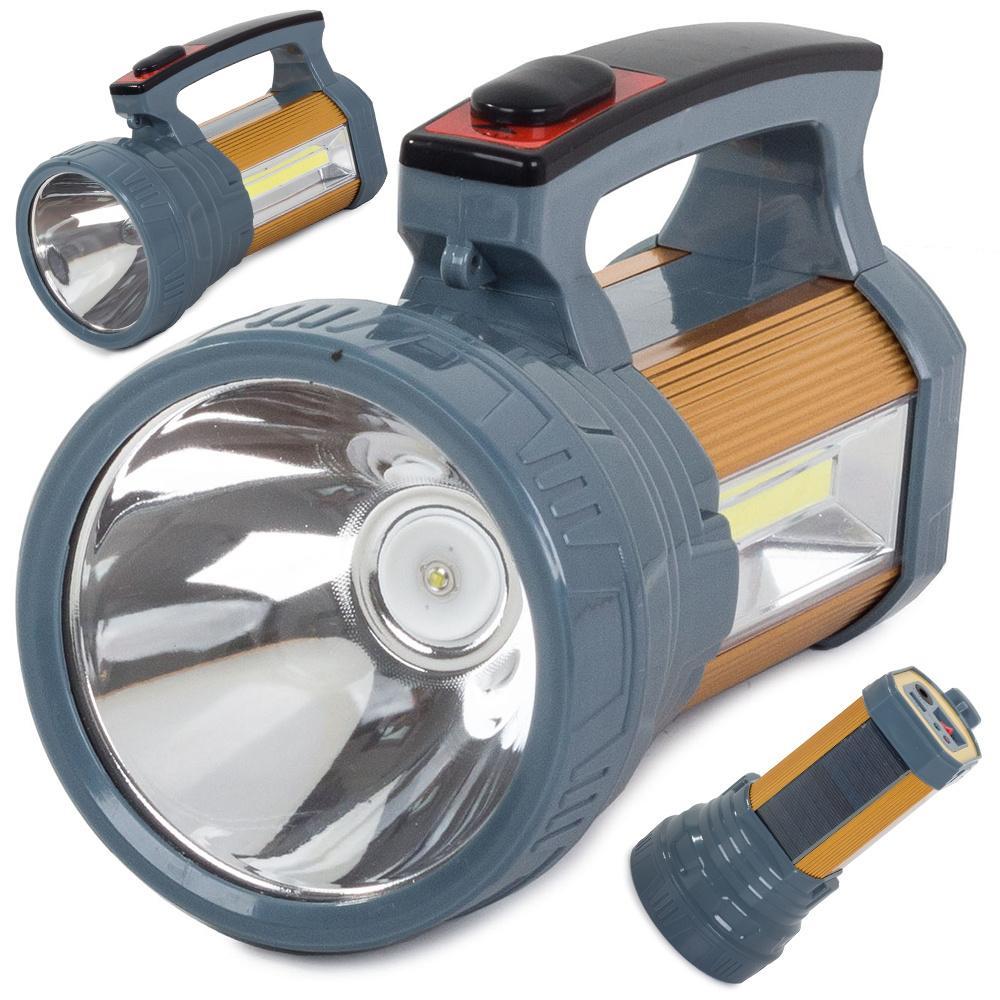 Genopladelig lommelygte - Søgelygte - CREE XM-L L2 LED - Solceller