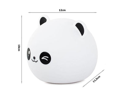 Laddbar Nattlampa Panda - RGB - Silikon- Fjärrkontroll