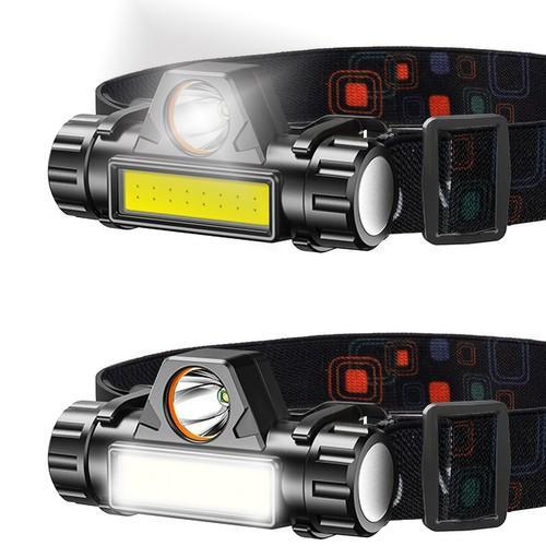Genopladelig pandelampe 1x CREE LED + 1x COB LED