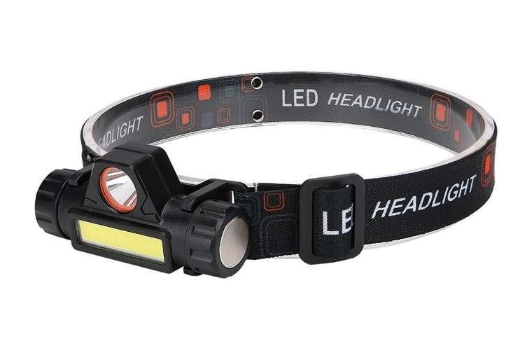 Genopladelig pandelampe 1x CREE LED + 1x COB LED