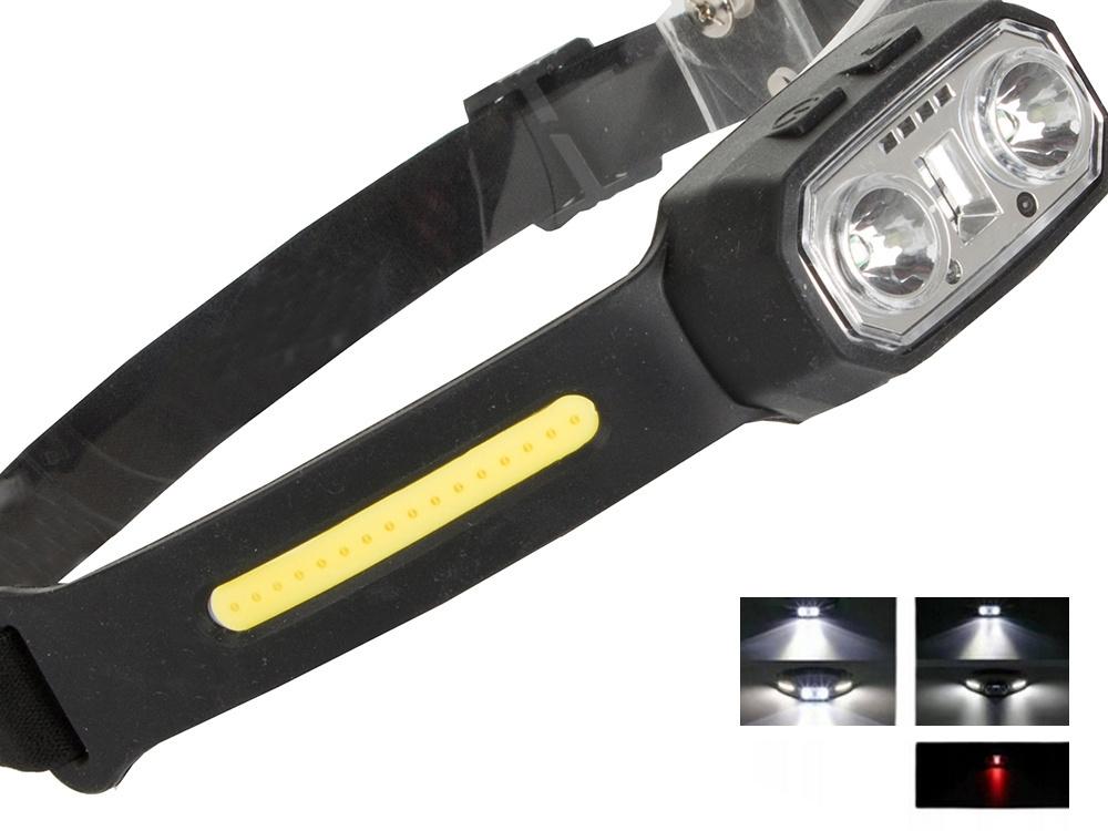 Laddbar Pannlampa med 2st starka lysdioder
