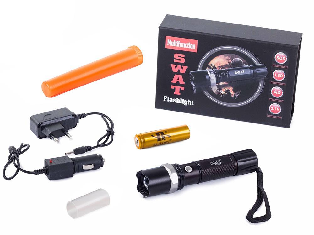 Genopladelig lommelygte - CREE Q5 LED - 15cm - Fly aluminium