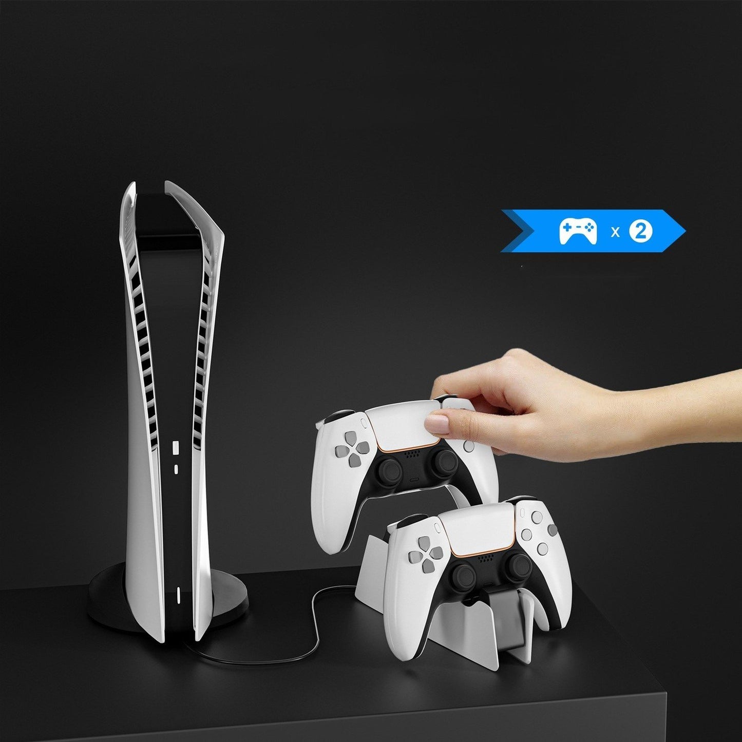 Laddstation för 2st PS5 kontroller