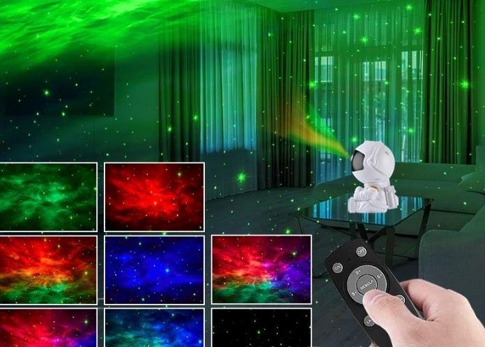 Lysande Astronaut Galaxy Lampa/Stjärnprojektor Med Stjärnhimmel