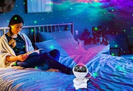 Lysande Astronaut Galaxy Lampa/Stjärnprojektor Med Stjärnhimmel