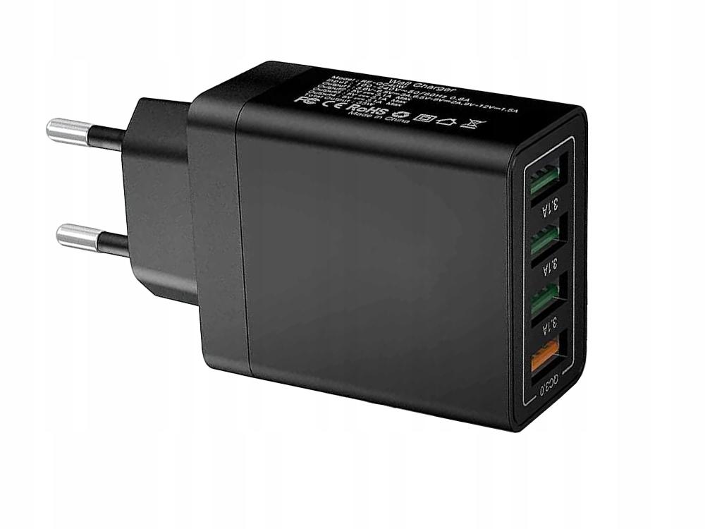 Mobillader / Hurtiglader med 4 stik - QC3