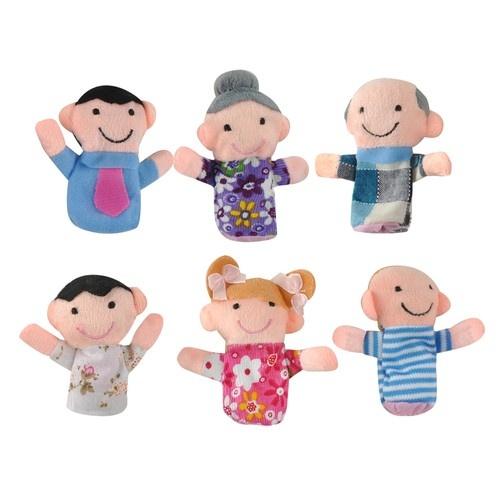 Set med 6 Fingerdockor Famlij Tema
