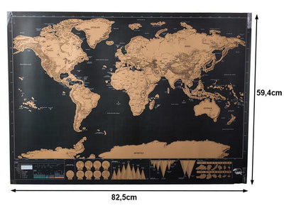 Skrapkarta Världskarta 82x59cm