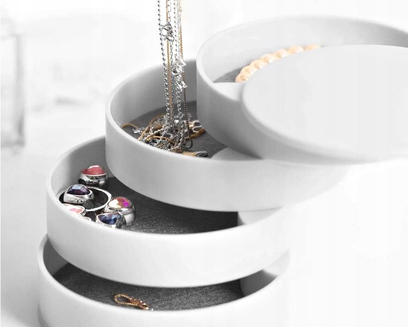 Smyckeskrin med platser för halsband och örhängen