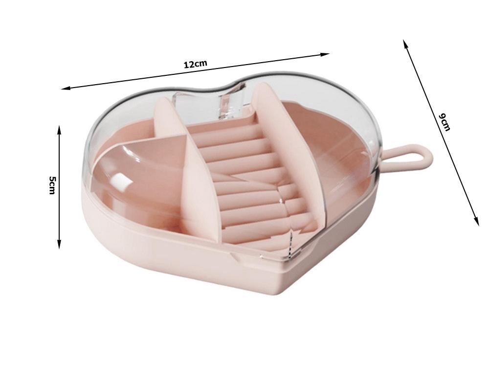 Smyckeskrin med transparant lock, perfekt för resor
