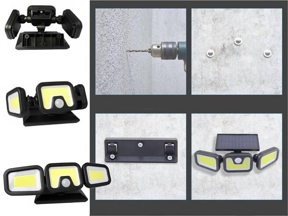 Solcellslampa 100 cob med skymningsrörelsesensor