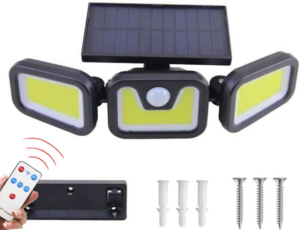 Solcellslampa 100 cob med skymningsrörelsesensor