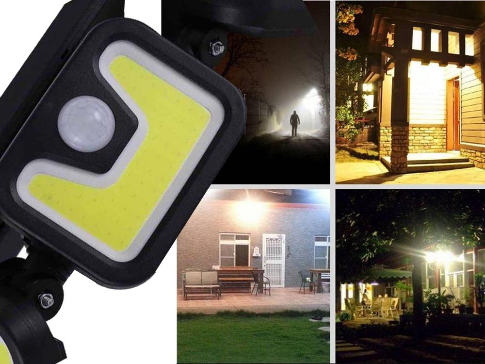 Solcellslampa 100 cob med skymningsrörelsesensor