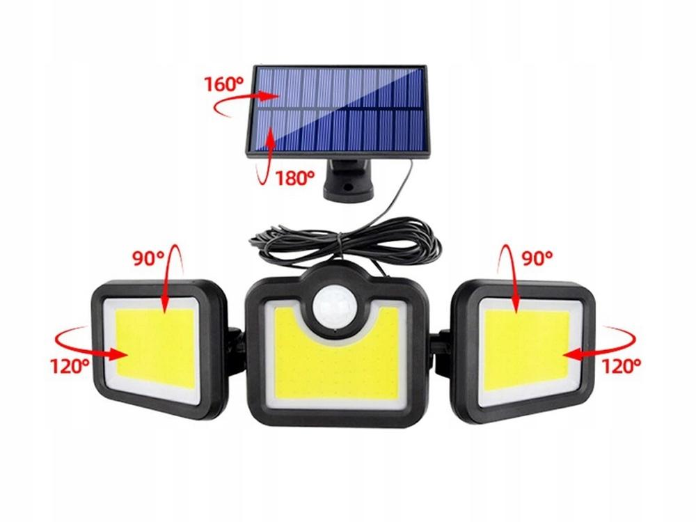 Solcellslampa med Rörelsesensor och Separat Solpanel – 171 LED för Trädgård