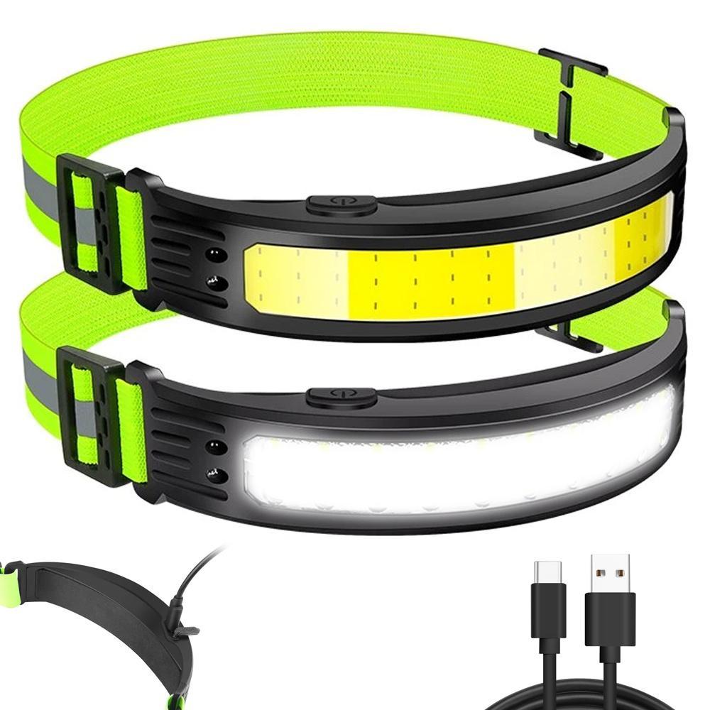 Genopladelig pandelampe - COB LED - Vandtæt