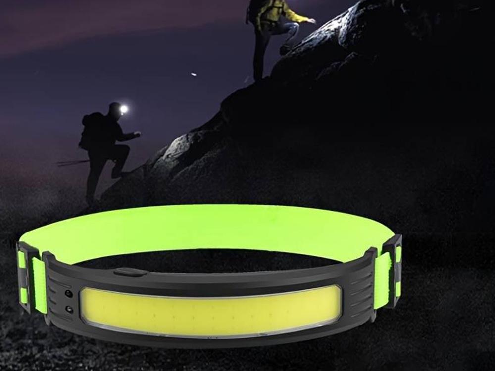 Genopladelig pandelampe - COB LED - Vandtæt