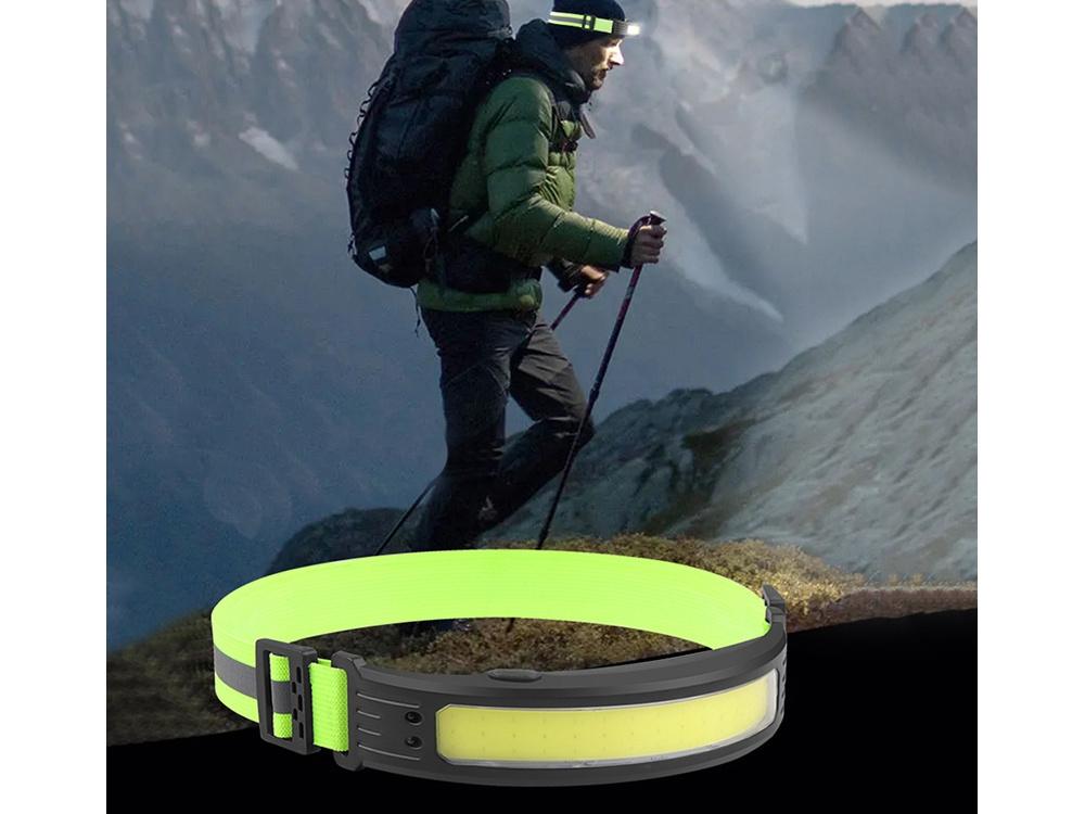Genopladelig pandelampe - COB LED - Vandtæt
