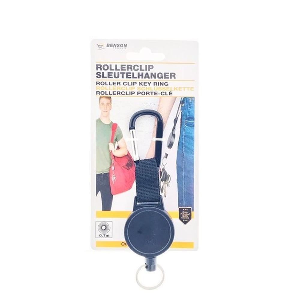 Udtrækkelig nøglering med yo-yo funktion og kabel 70 cm