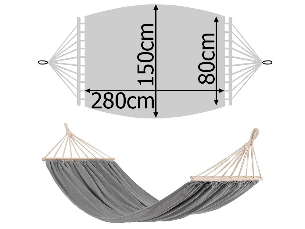 XXL Hängmatta - 280cm x 80-150cm i Bomull - Tål 200kg