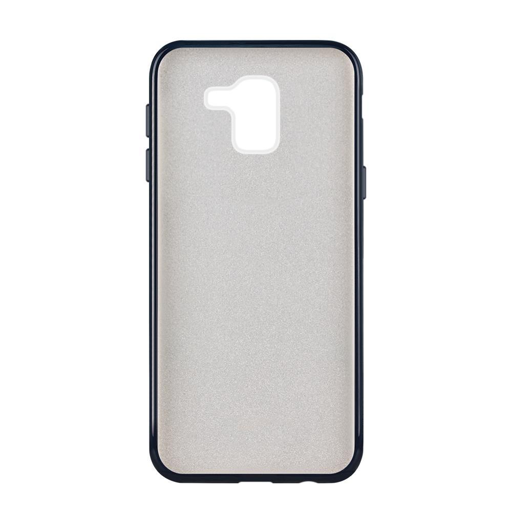 Glittercover i gummi, Samsung J6-2018, Sort