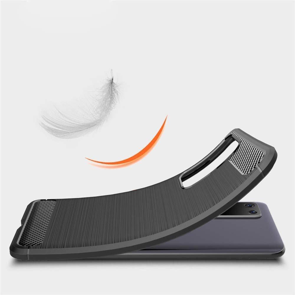 Huawei P40 - Shell Rubber i kulfiber design - Sort
