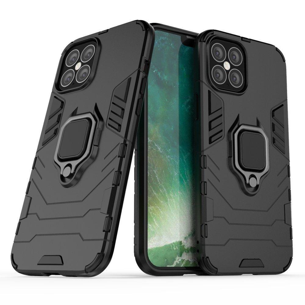 Hybrid Armor Ring Cover, iPhone 12 Pro Max, Ekstra slidstærkt cover