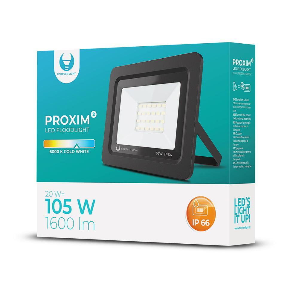 LED Stål spotlight / Projektør, 20w (105w) Udendørs godkendt