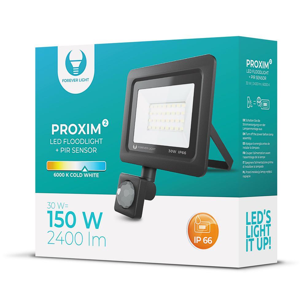 LED Strålkastare / Floodlight, Rörelsesensor, 30w (150w)