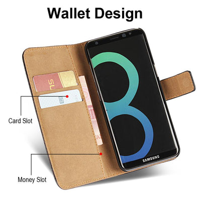 Plånboksfodral Samsung S8 Plus, äkta skinn