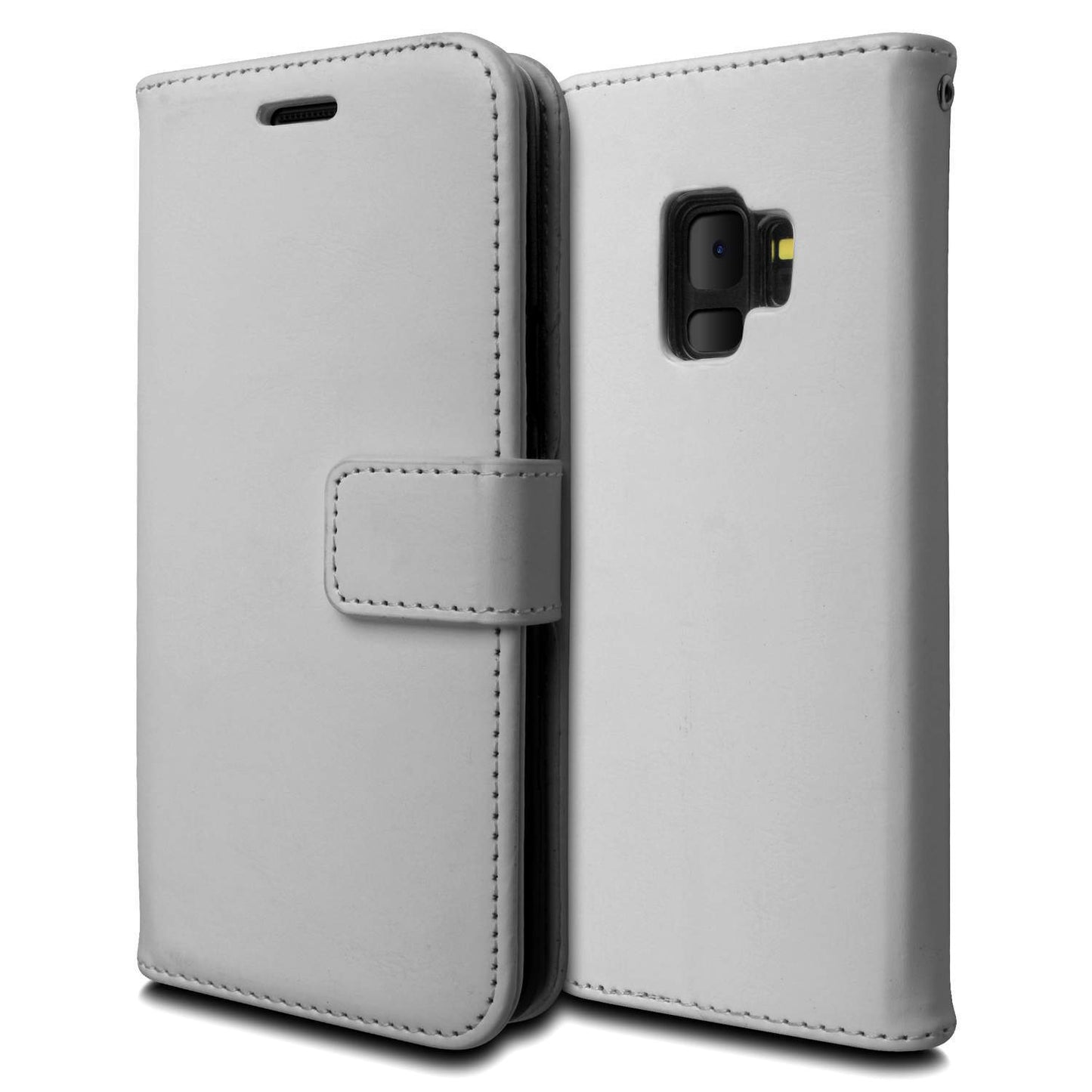 Pung etui Samsung S9 Plus, 3 kort/ID, Hvid