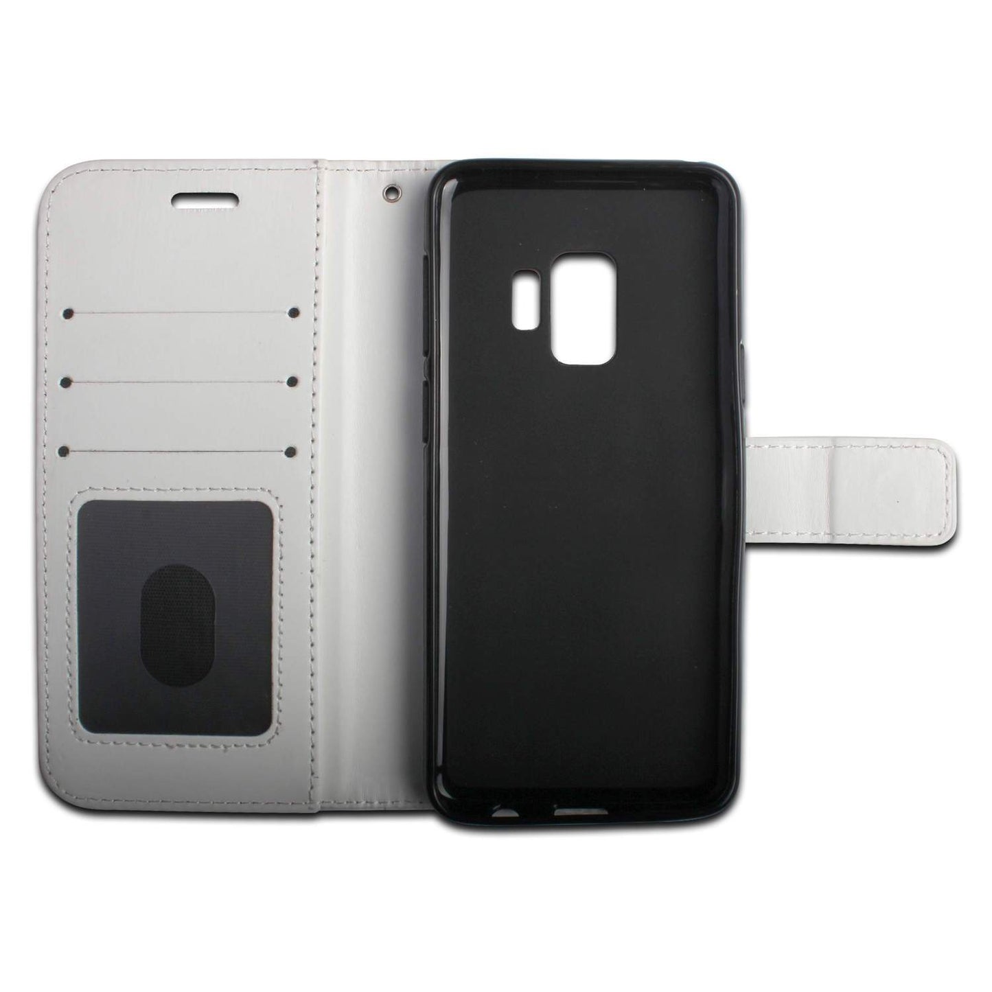 Pung etui Samsung S9 Plus, 3 kort/ID, Hvid